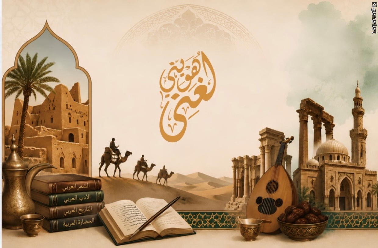 eine Szenerie mit einem arabischen Schriftzeichen