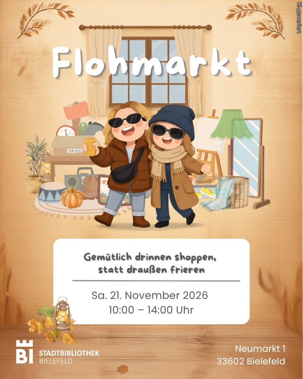 Flohmarktflyer mit Datum und Uhrzeit