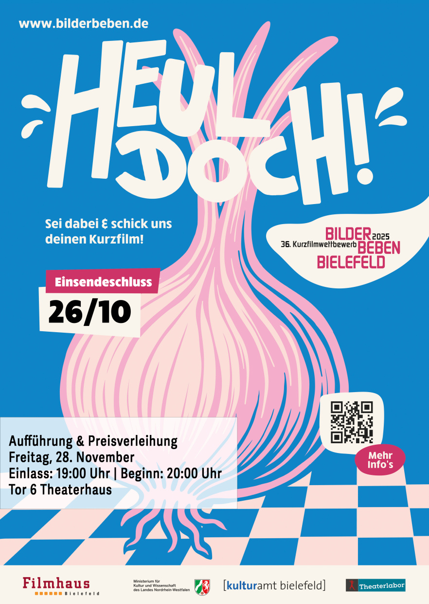 Ein Veranstaltungsplakate für den Bilderbeben Kurzfilmwettbewerb zum Thema Heul Doch