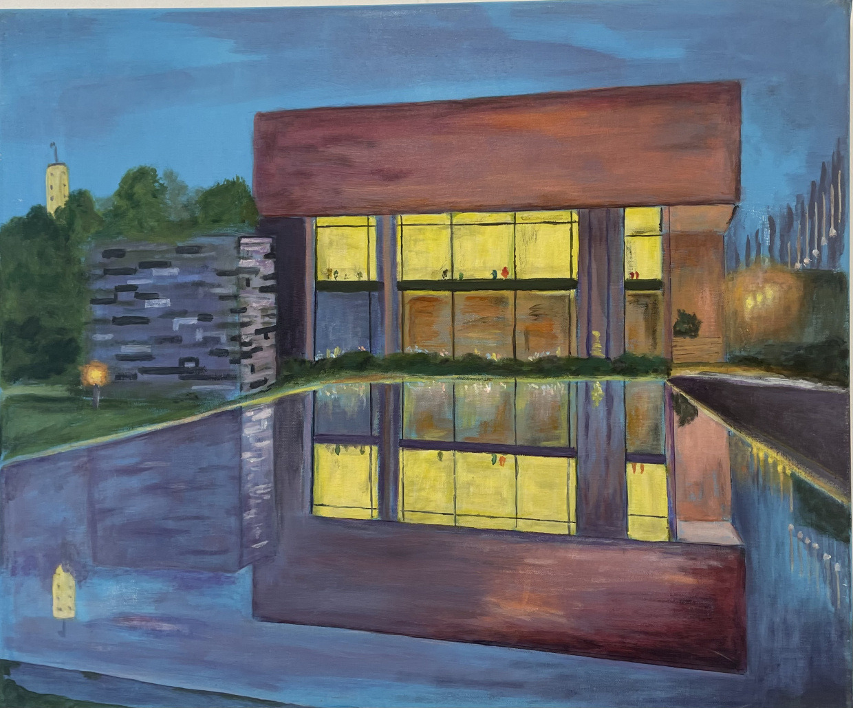Kunsthalle Bielefeld - Werk von Siegrid Jandik-Stock Das Bild zeigt die Kunsthalle Bielefeld vom Skulpturenpark aus gesehen.