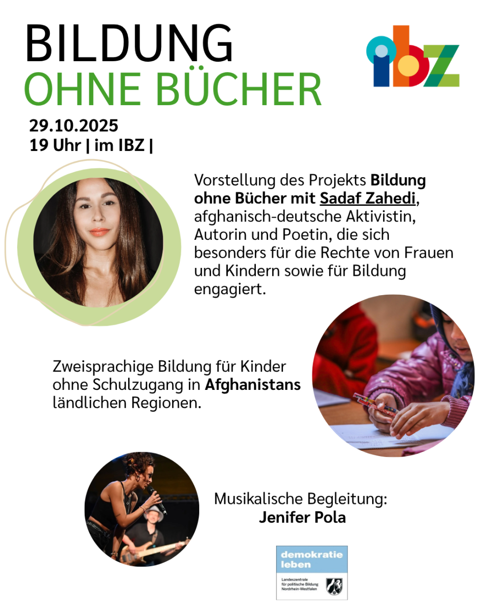 IBZ Veranstaltung am 29. Oktober 2025 um 19 Uhr im IBZ Bielefeld: Vorstellung des Projekts „Bildung ohne
