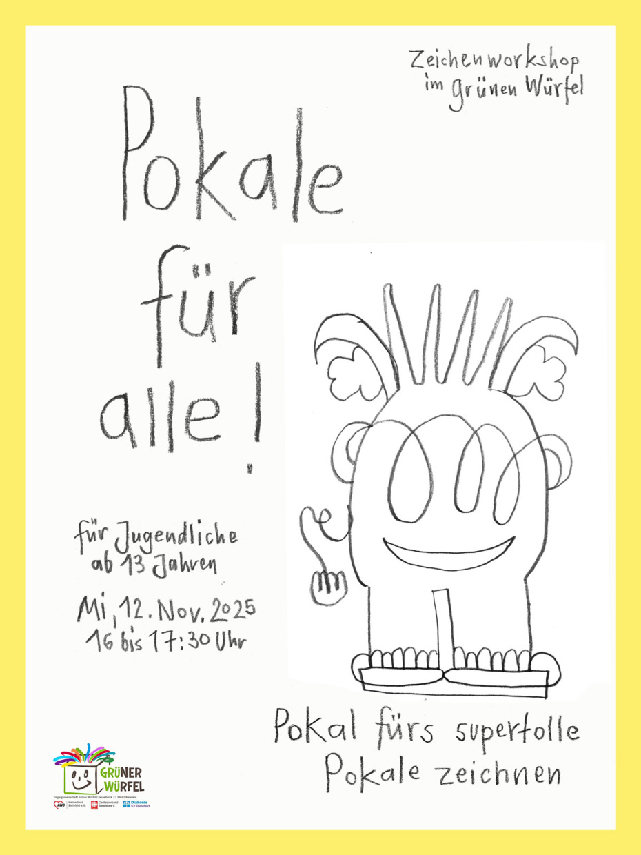 pokale für alle ! — zeichenworkshop für jugendliche ab 13 jahren