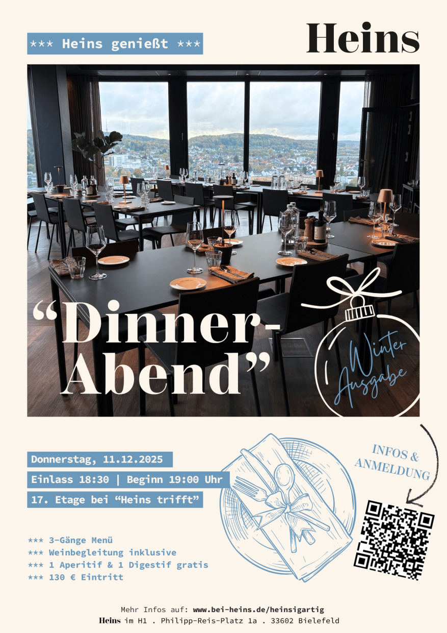 Heins genießt – Dinner Abend mit Aussicht!