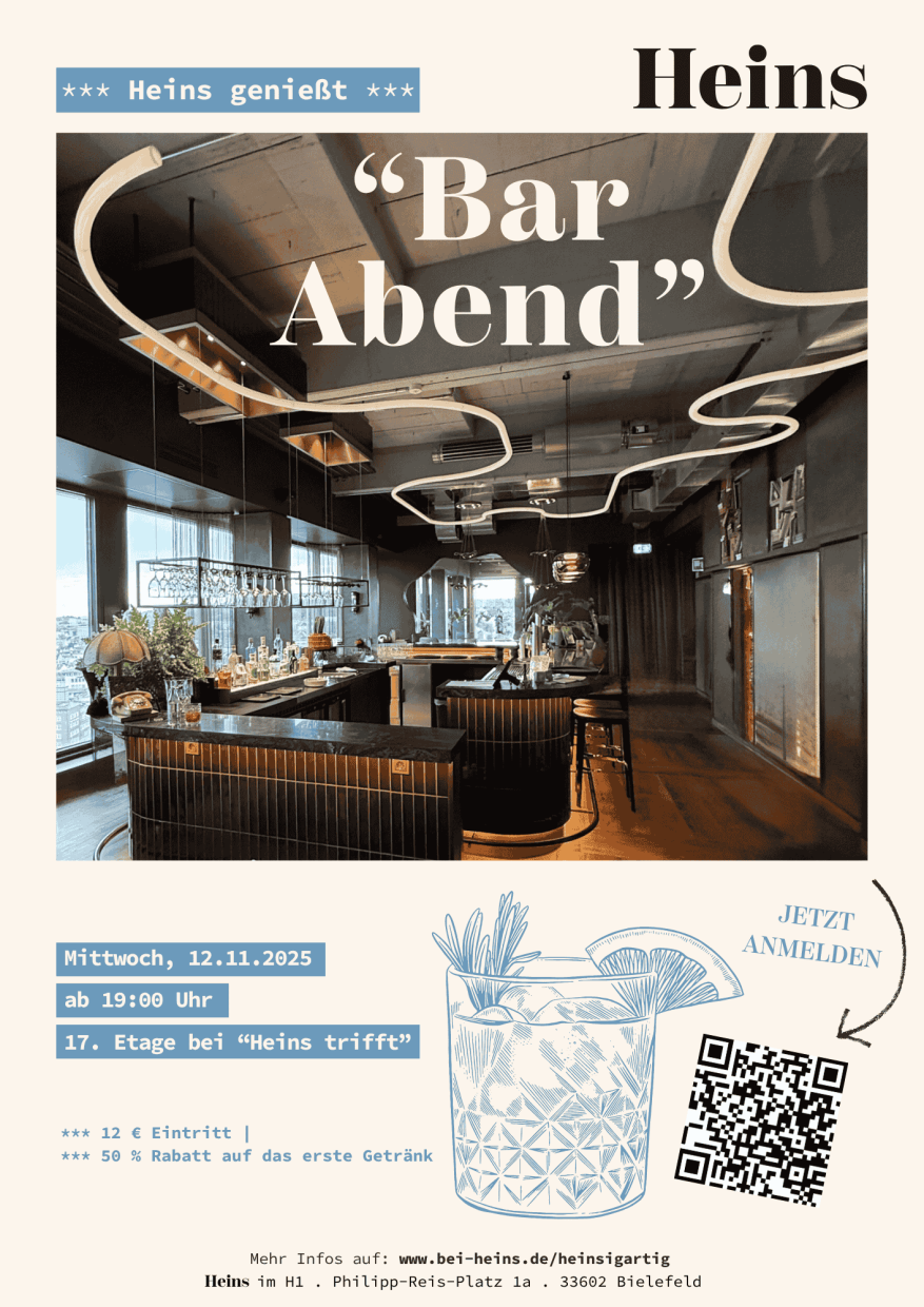 Heins genießt – Bar Abend mit Aussicht!