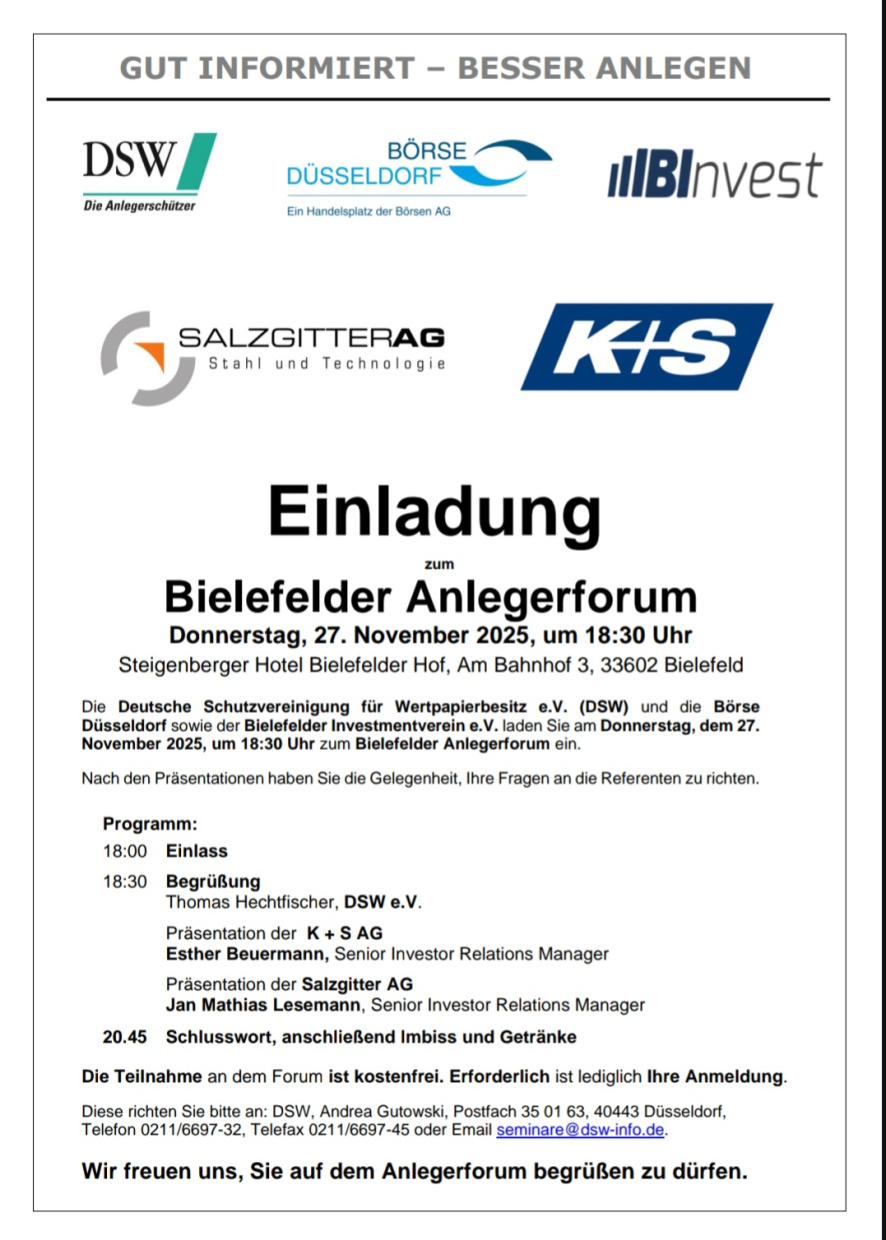 Einladungsschreiben DSW e.V.