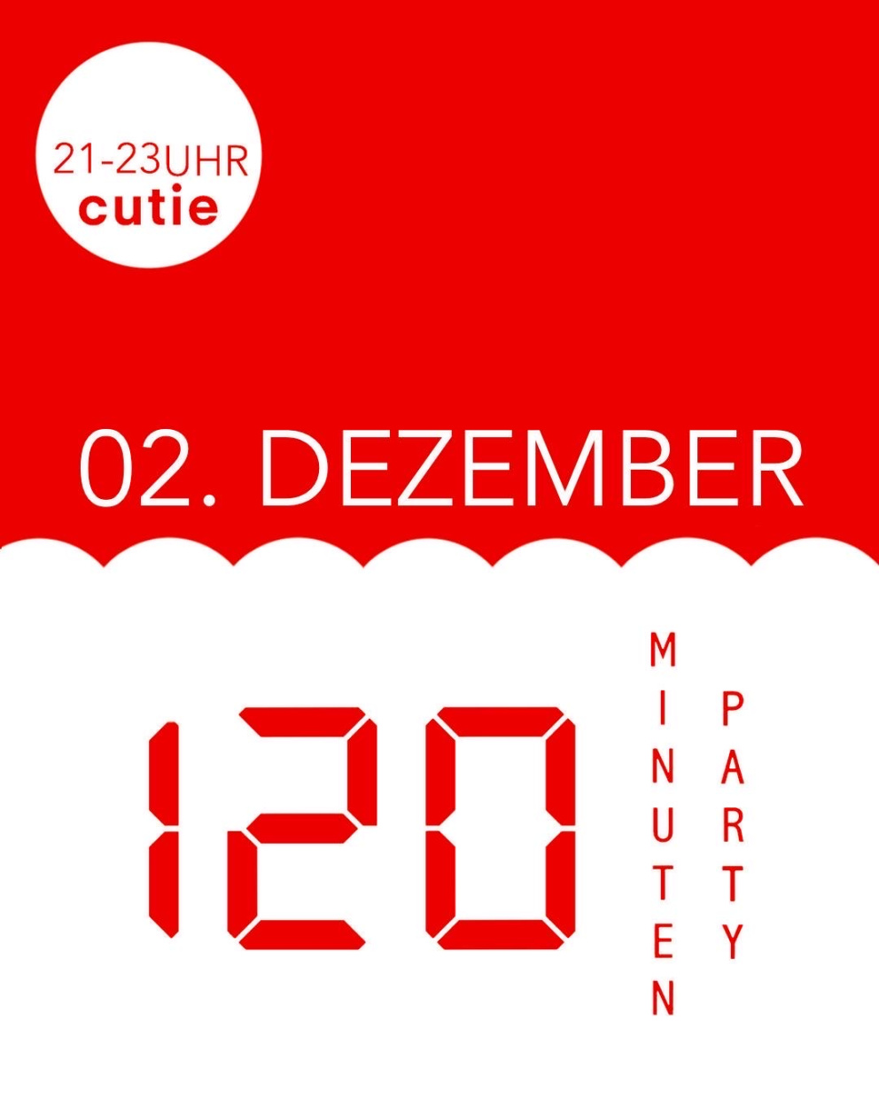Weihnachtliches Logo der 120 Minuten Party Bielefeld