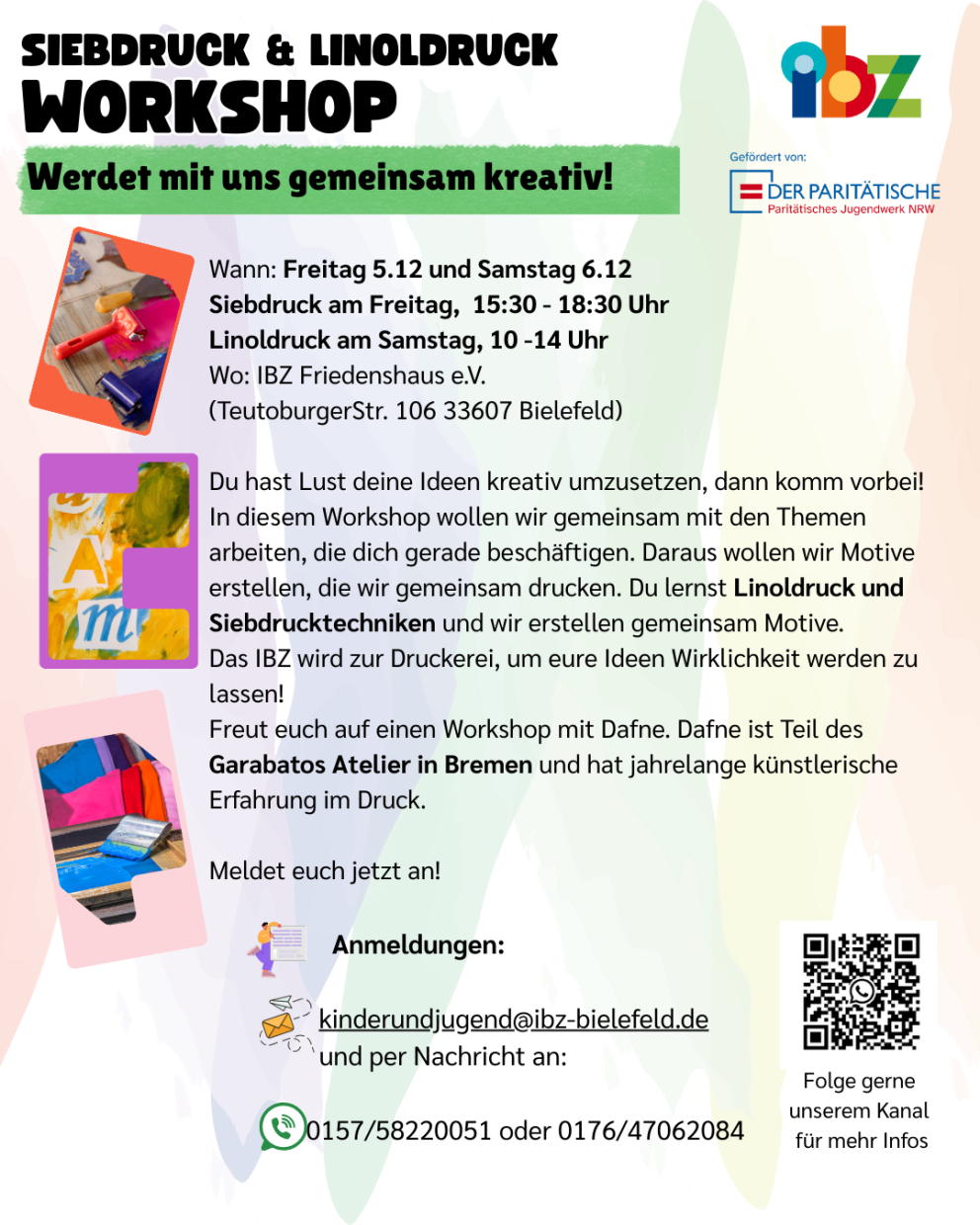  Eckdaten 5.12. ab 15:30 bis 18:30 und Samstag 6.12 10Uhr bis 14Uhr. Im IBZ Friendenshaus