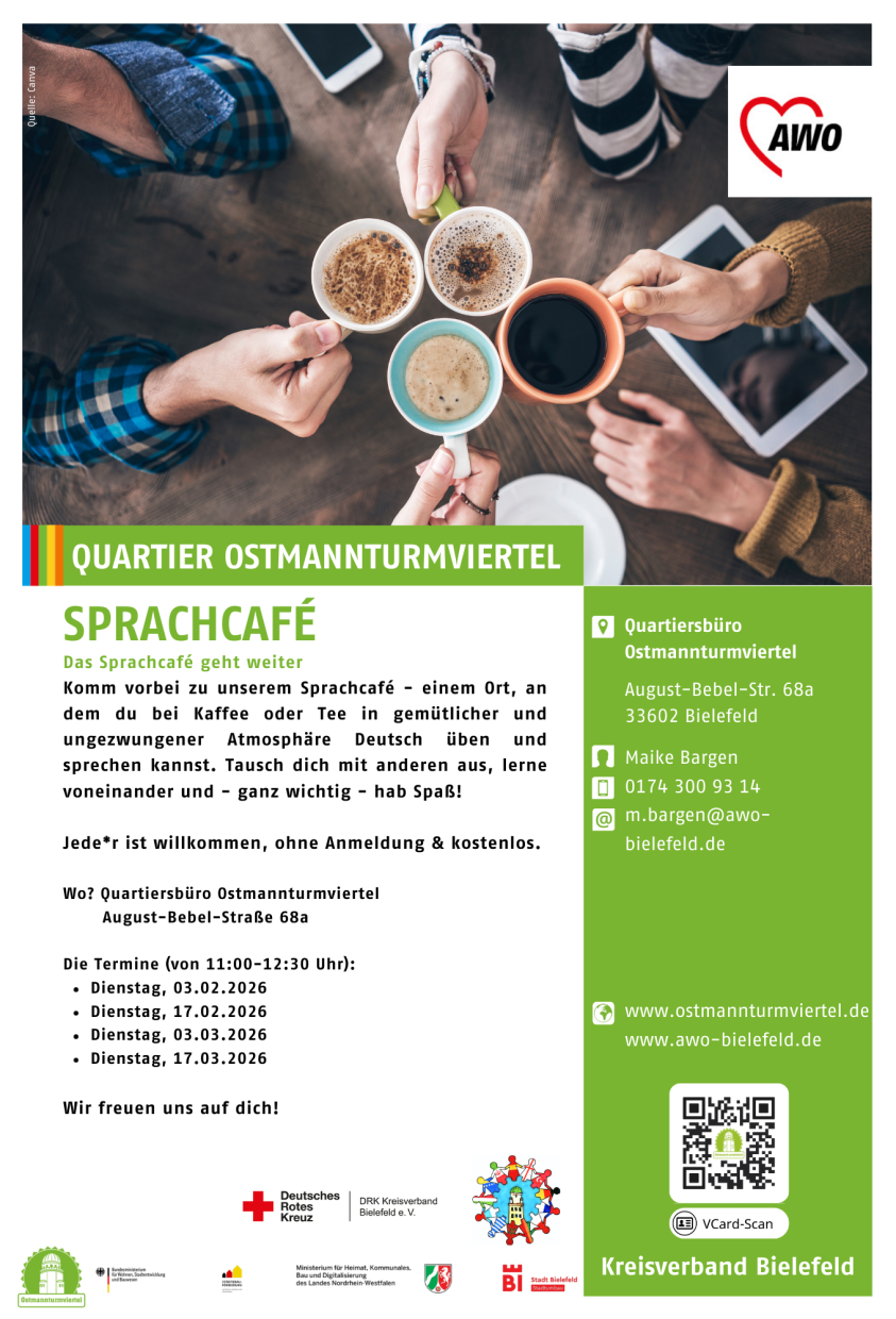 Flyer des Sprachcafés. 