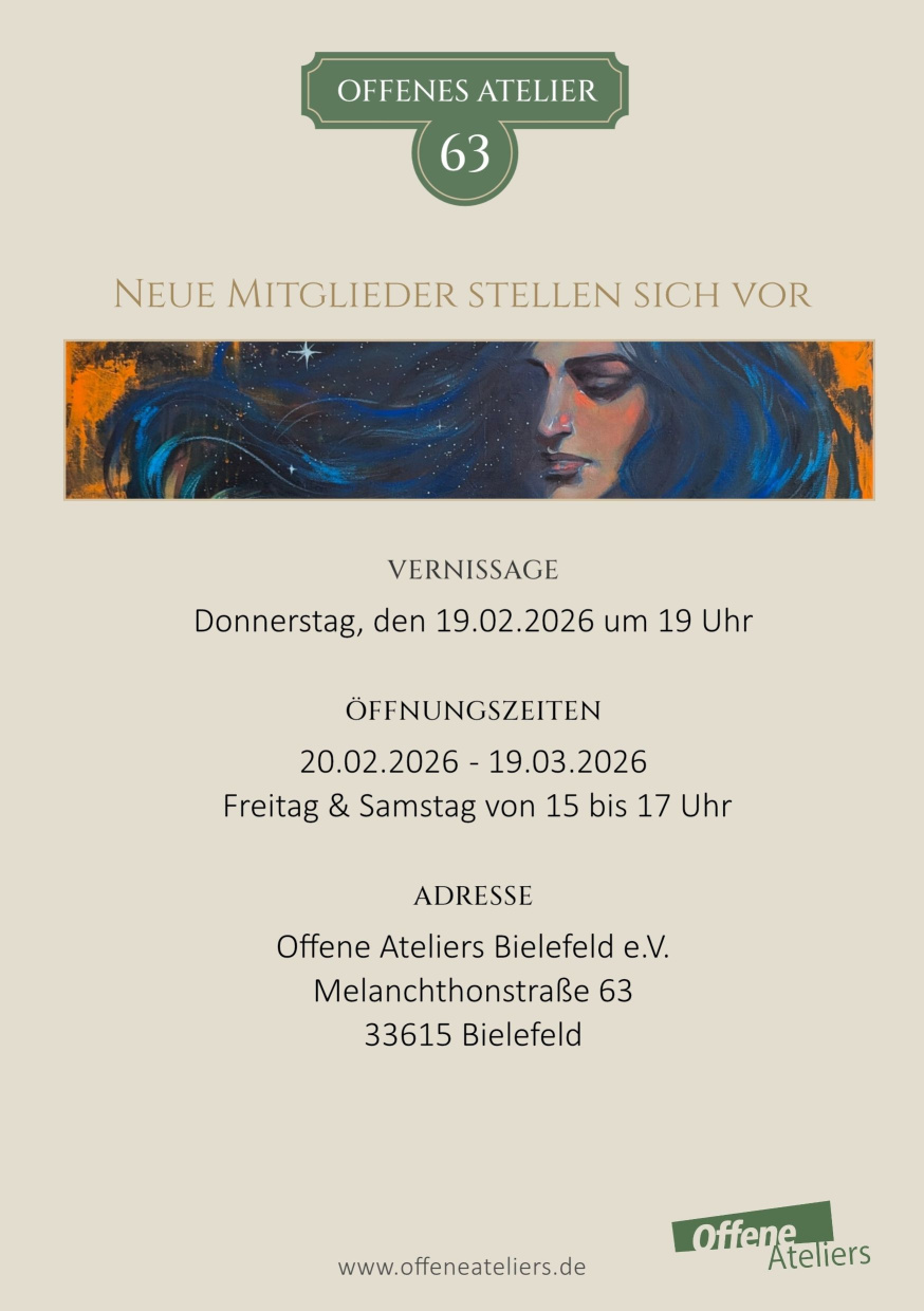 Einladung Offenes Atelier 63-Neue Mitglieder stellen sich vor