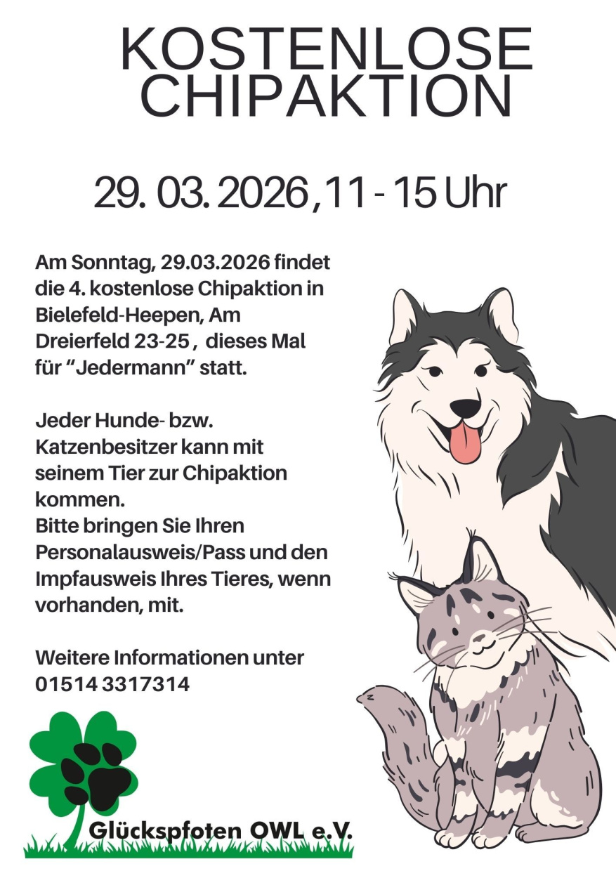 Hund und Katze, Einladung zur Chipaktion 