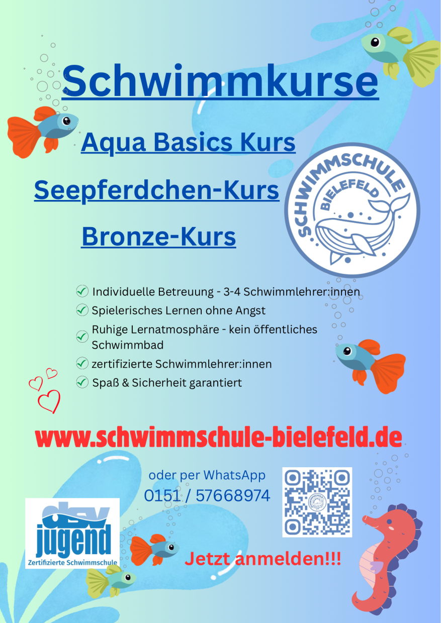 Schwimmkurse für Kinder - Schwimmschule Bielefeld