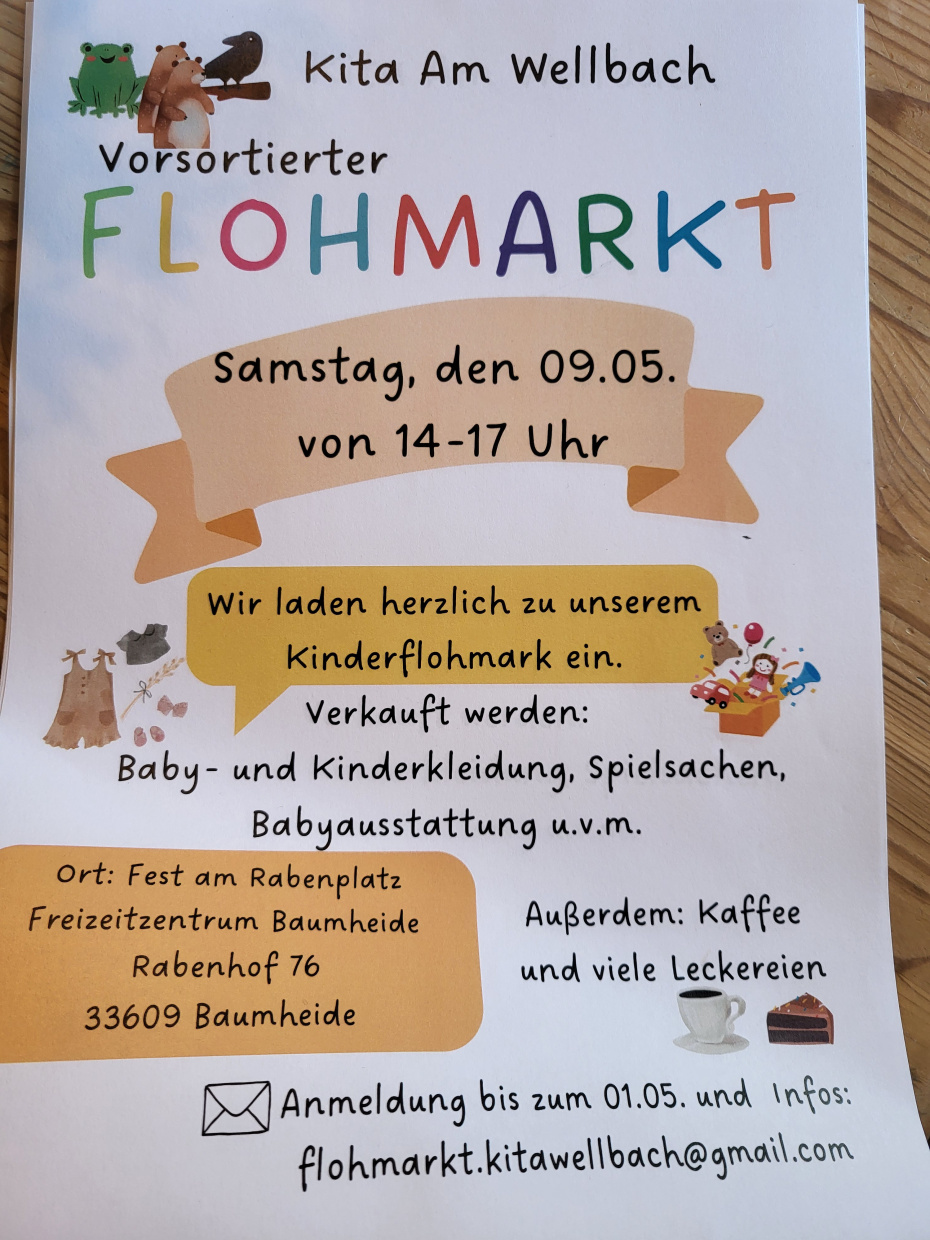 Wir laden herzlich zu unserem Flohmarkt ein.