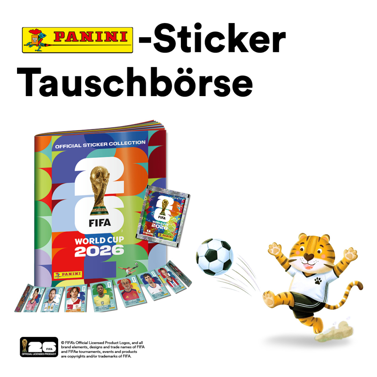 Ein Werbefoto von einem Panini-Sticker Sammelheft und Thalino