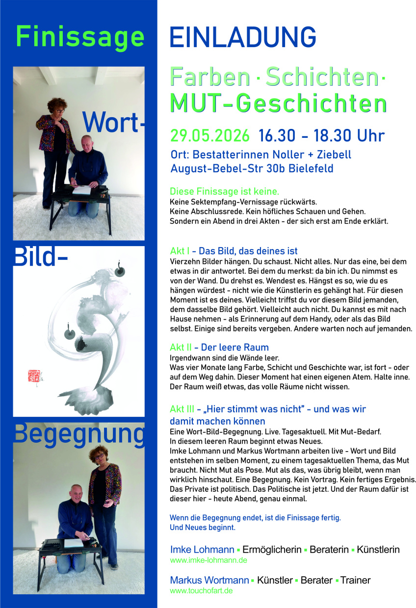 Einladung Finissage Farben*Schichten*MUT-Geschichten