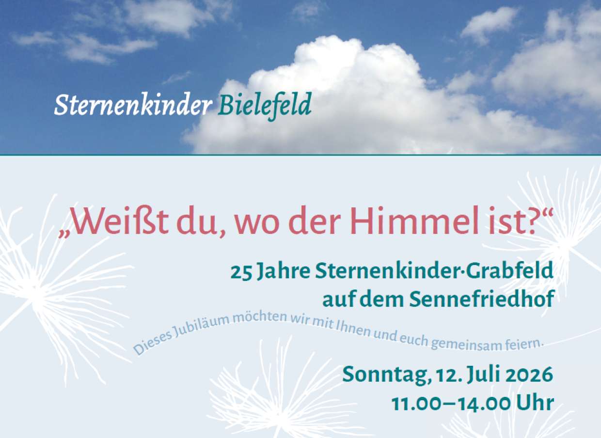 Einladung zur Gedenkfeier "25 Jahre Sternenkinder-Grabfeld Sennefriedhof"