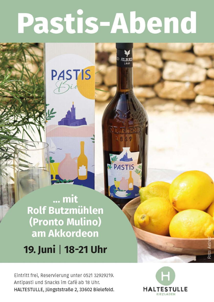 Plakat für die Veranstaltung Pastis-Abend