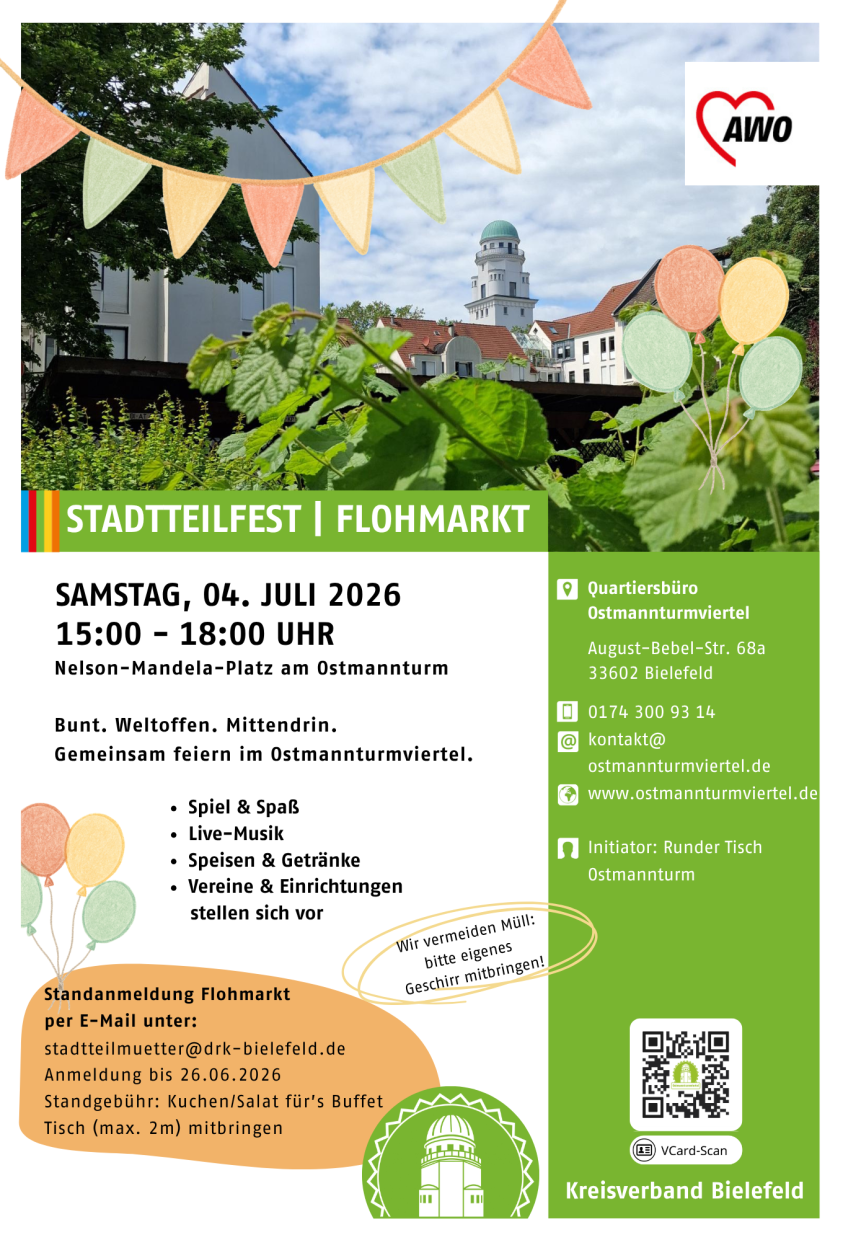 Flyer des Stadtteilfest mit allen Infos, die auch auf dieser Seite zu finden sind.