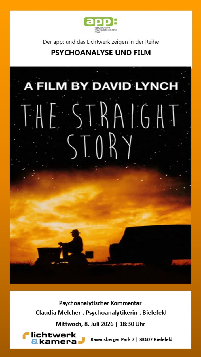 Das Filmplakat zeigt Alwin auf seinem Rasenmäher mit Anhänger vor dem Abendhimmel.