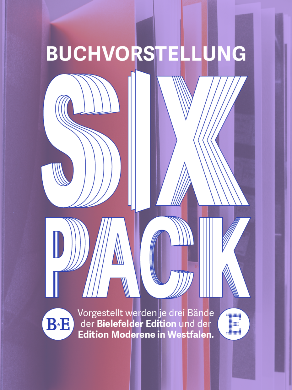 Lila Hintergrund, weiße Schrift: SIXPACK