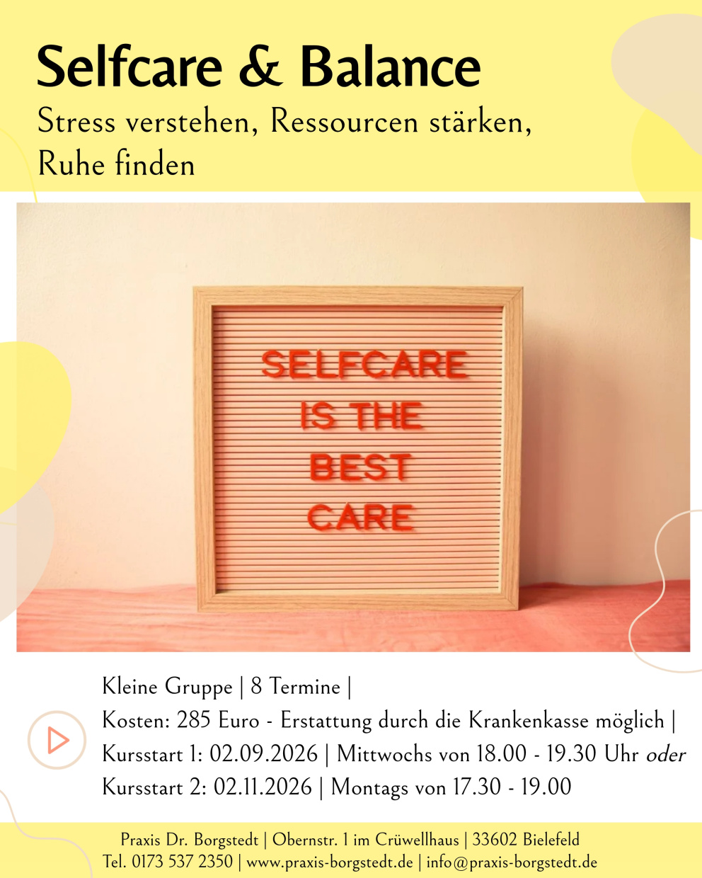 Selfcare & Balance Flyer (Front page)