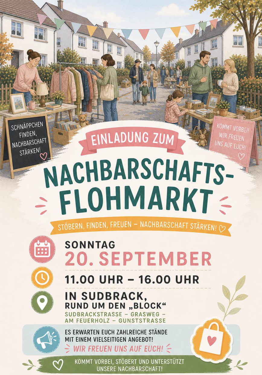 Nachbarschaftsflohmarkt in Sudbrack am 20.09.2026