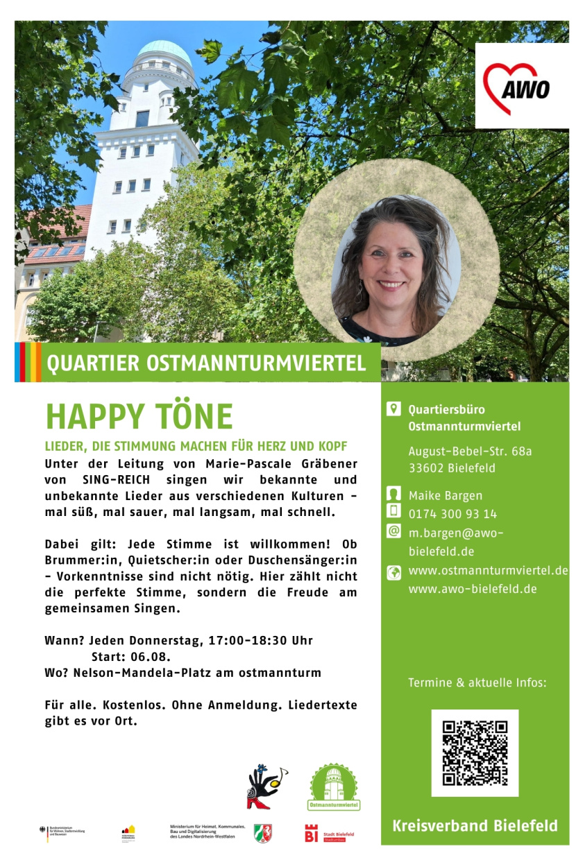 Offenes Singen für alle: bekannte und neue Lieder, donnerstags im Ostmannturmviertel