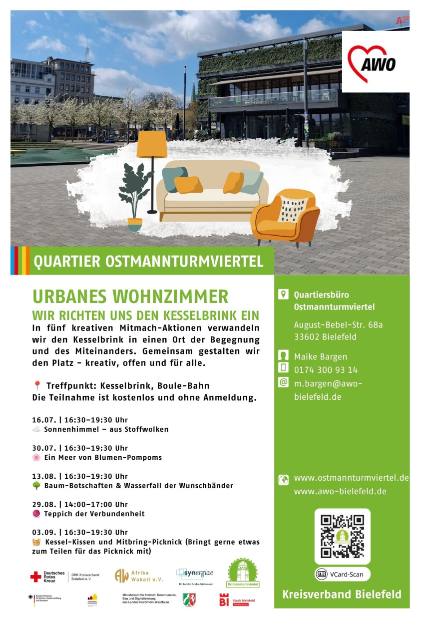 Wir richten uns den Kesselbrink ein: Fünf Mitmachaktionen laden zum Mitgestalten ein.