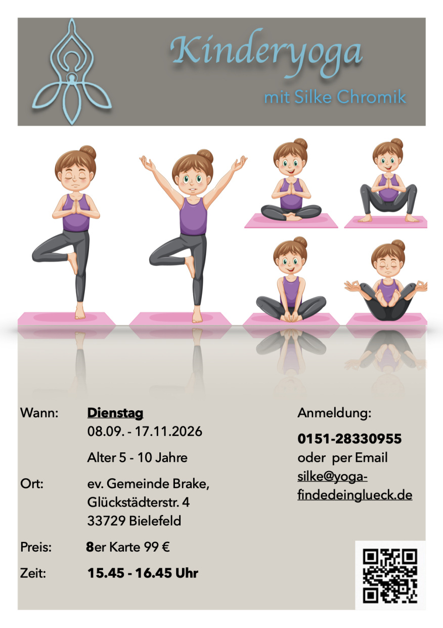 Kinder machen Yoga Übungen