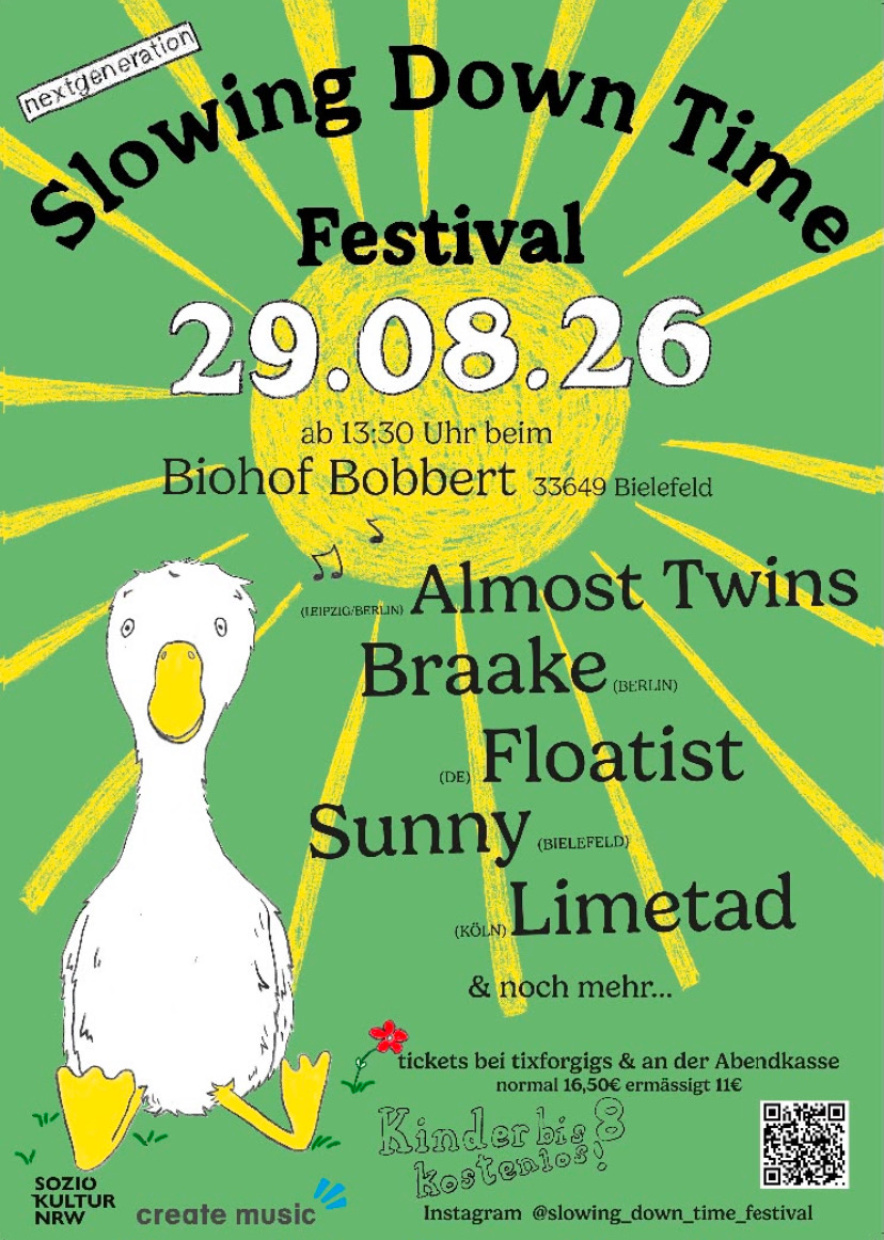 Das Plakat vom Festival mit einer Gans drauf und wichtigen Eckdaten