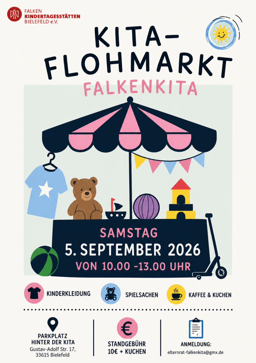Plakat für den Flohmarkt Falkenkita