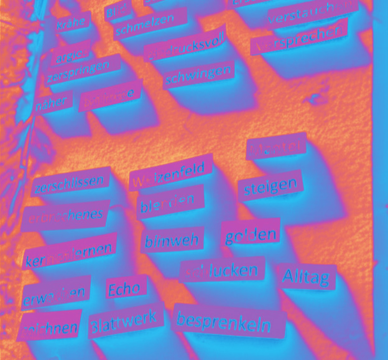 Text in abstrakten Farben