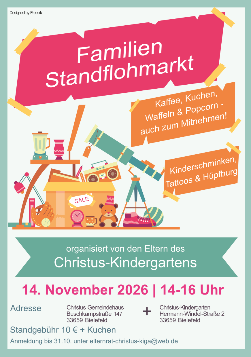 Veranstaltungsflyer des Familienflohmarkts