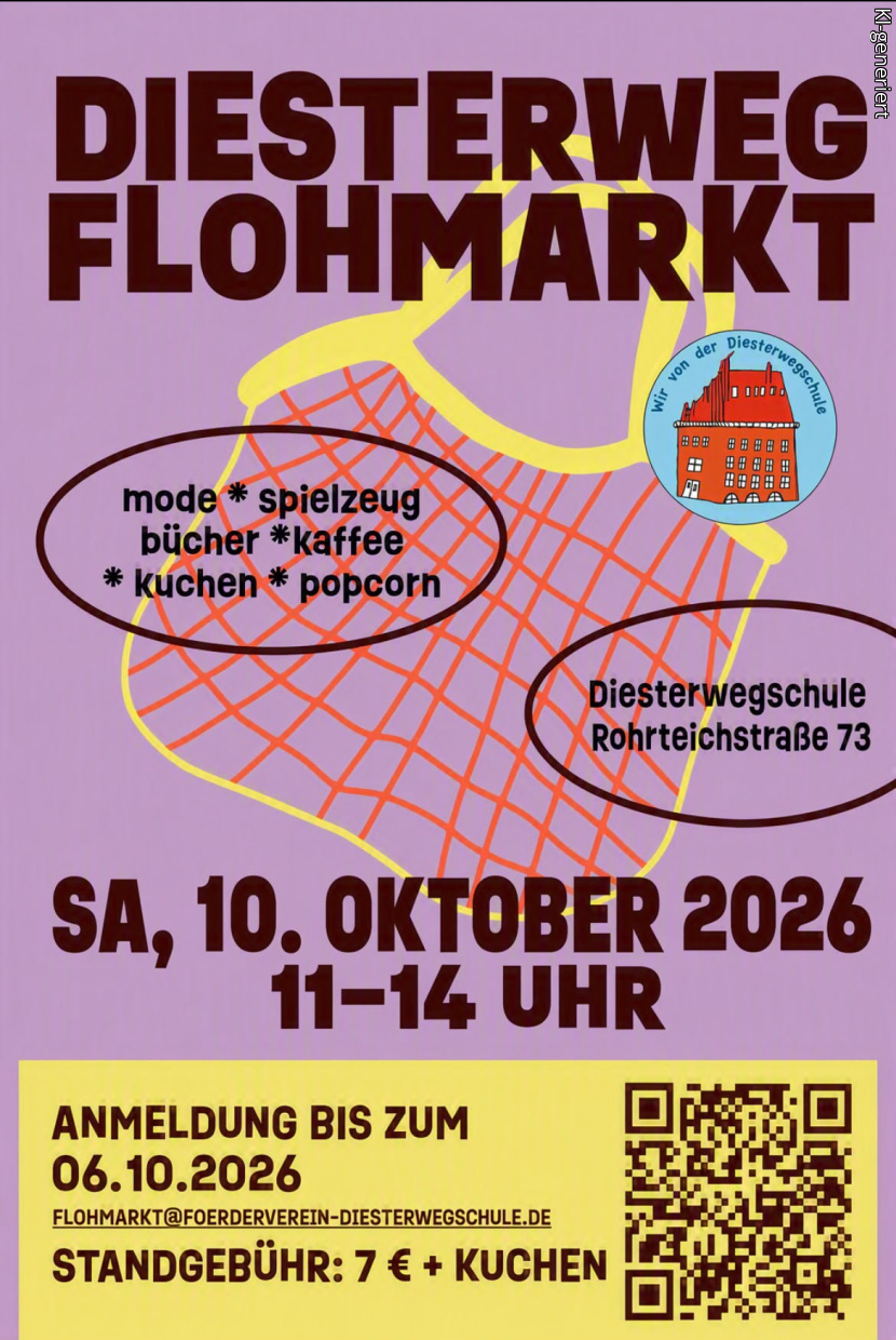 Plakat zum Diesterweg-Flohmarkt am 10.10.2026