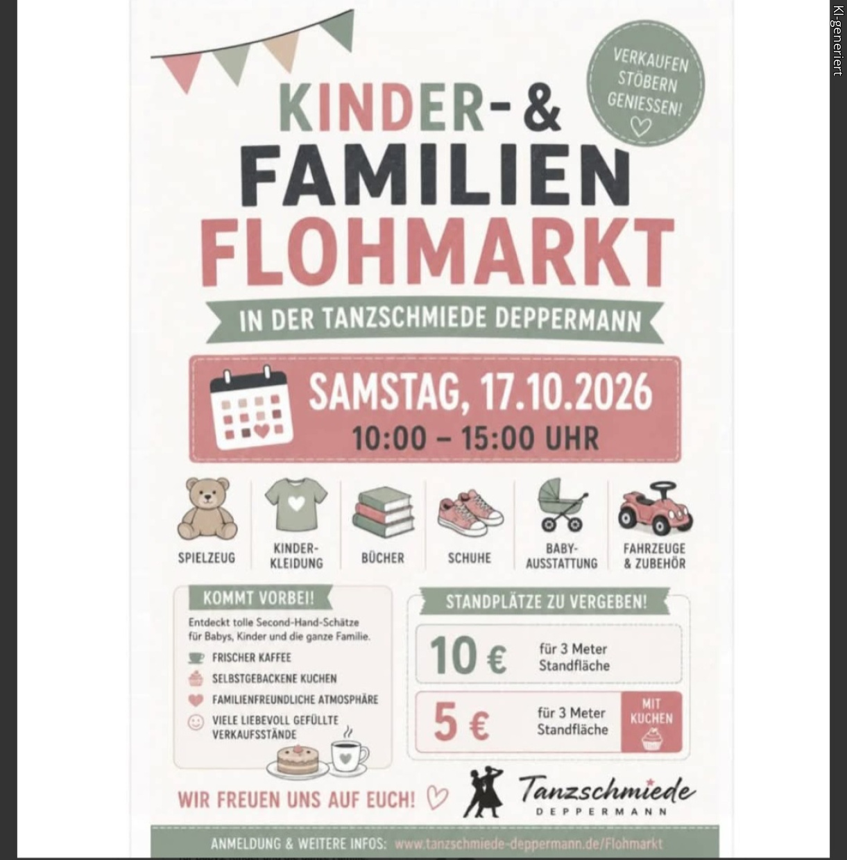 Kinder- und Familienflohmarkt in der Tanzschmiede Deppermann 