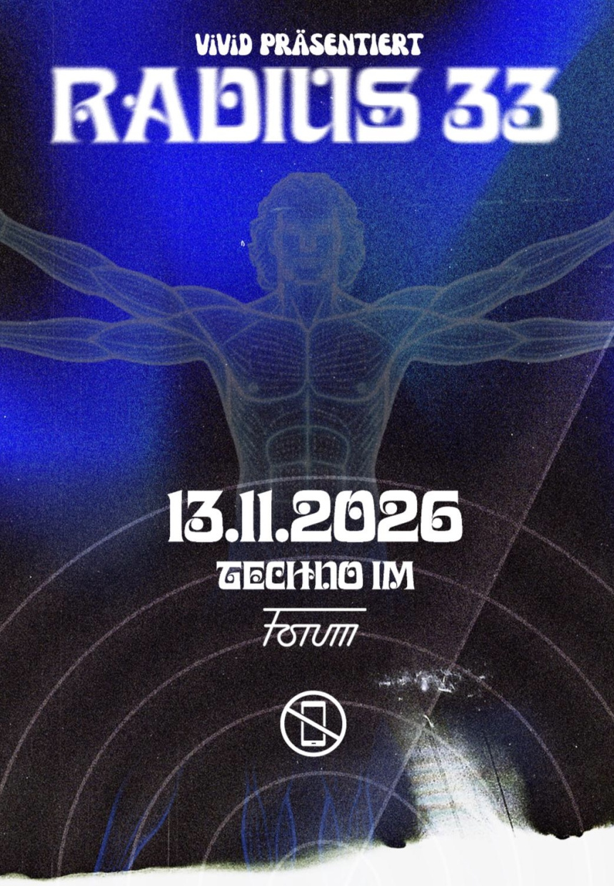 Technoparty Radius 33 am 13.11.2026 im Forum Bielefeld ab 23 Uhr.