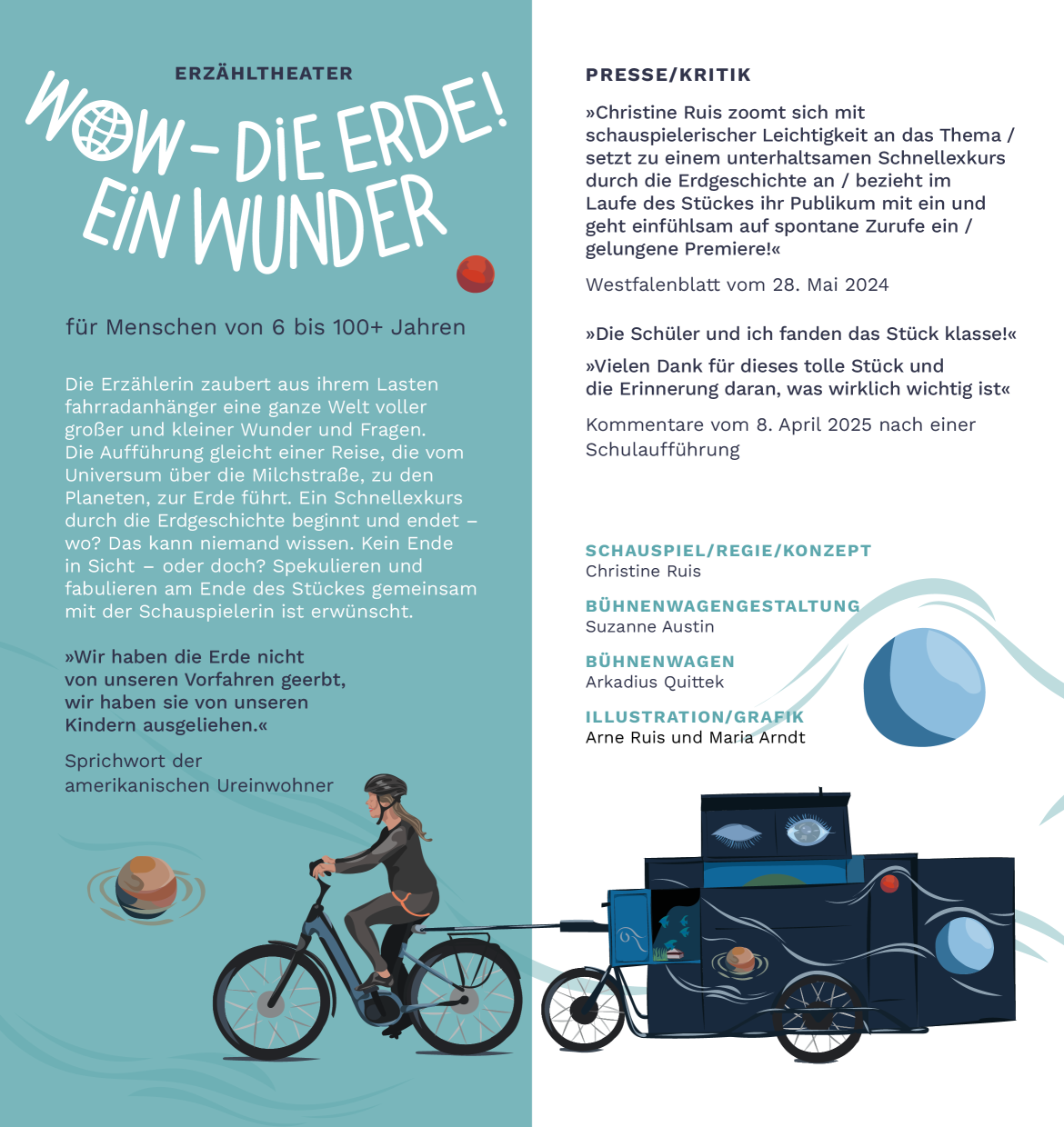 WOW- Die Erde ein Wunder ist ein Erzähltheaterstück über die Erde und uns Menschen