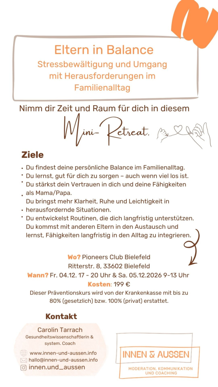 Präventions Kurs Eltern In Balance in Bielefeld