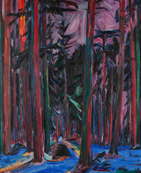Peter August Böckstiegel, Mein Quartierswald im Osten, 1916, Öl auf Leinwand, 121 x 101 cm, Peter-August-Böckstiegel-Stiftung, Werther