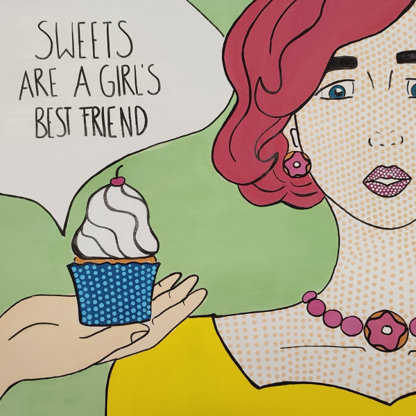 Ausstellungsexponat „sweet friend“, Leann Dück, Acryl auf MDF Ausstellungsexponat „sweet friend“, Leann Dück, Acryl auf MDF