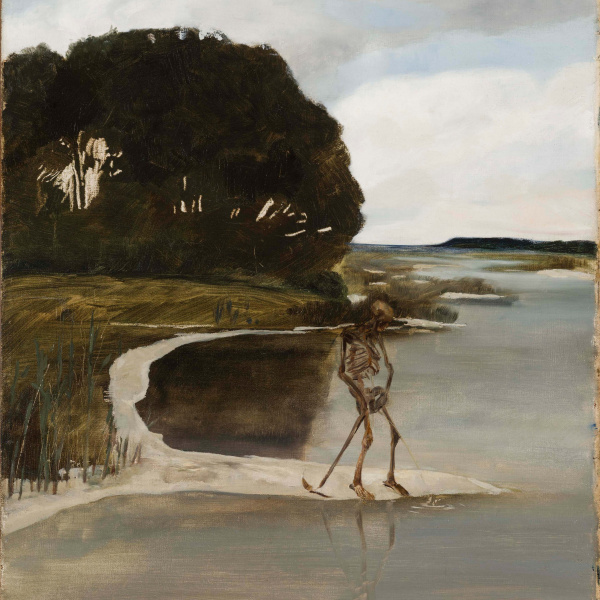 Max Klinger, Tod am Wasser (Der pinkelnde Tod), 1881, Museum der bildenden Künste Leipzig, Foto: M. Ehritt Max Klinger, Tod am Wasser (Der pinkelnde Tod), 1881, Museum der bildenden Künste Leipzig, Foto: M. Ehritt