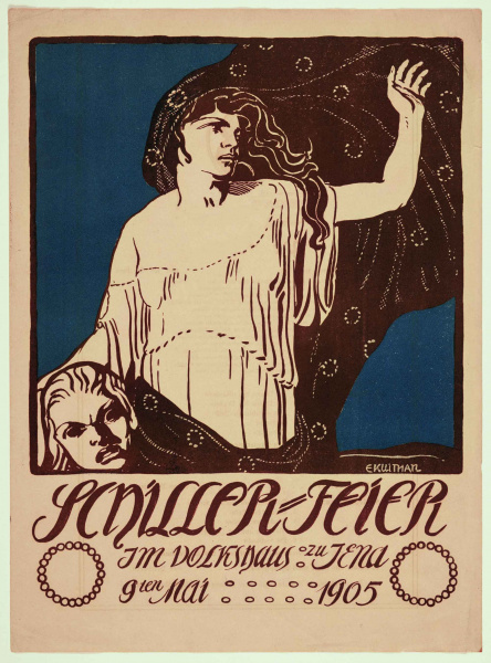 Erich Kuithan, Plakatentwurf zur Schiller-Feier, 1905, Lithografie, 35,4 × 27,6 cm