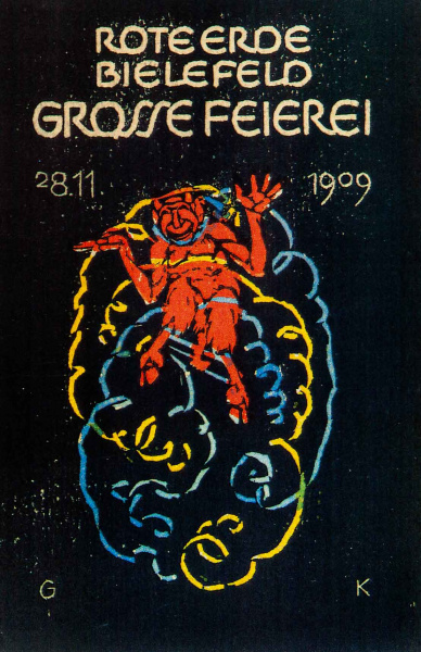 Gerhard Kuhnt, Rote Erde Bielefeld, Grosse Feierei 28.1 1.1909, Postkarte, Privatbesitz