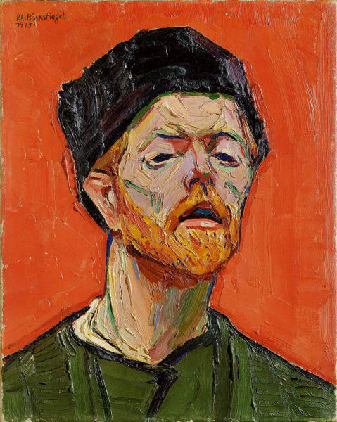 Peter August Böckstiegel, Selbstbildnis, 1913, Öl auf Leinwand, 47 x 38 cm, Peter-August-Böckstiegel-Stiftung, Werther WVZ Nr. G 46 Peter August Böckstiegel, Selbstbildnis, 1913, Öl auf Leinwand, 47 x 38 cm, Peter-August-Böckstiegel-Stiftung, Werther WVZ Nr. G 46