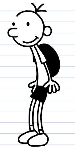 ein gezeichnetes Bild der Figur Greg aus der bekannten Buchreihe