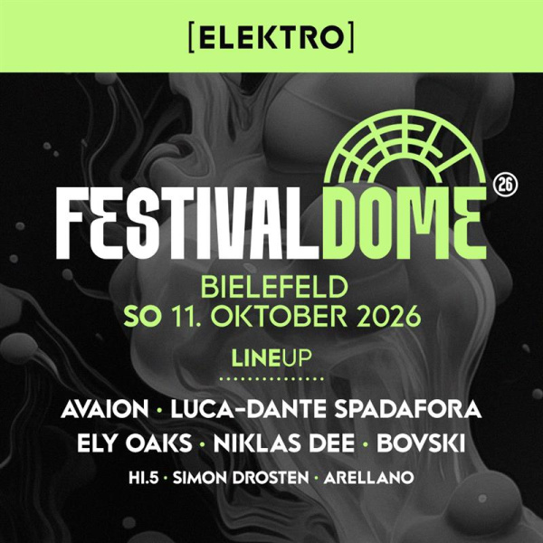 Festivaldome Bielefeld Plakat mit Künstlern und Datum 