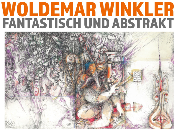 Surrealistisches Werk des Künstlers Woldemar Winkler mit skurrilen Wesen 