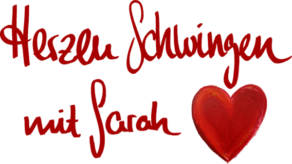Rotes Herz mit Schrift auf weißen Grund