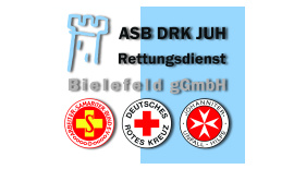 ASB DRK JUH Rettungsdienst Logo mit drei Rettungsabzeichen
